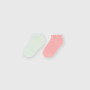 Pack of two pairs of girls' short socks, white Pack of two pairs of girls' short socks, white