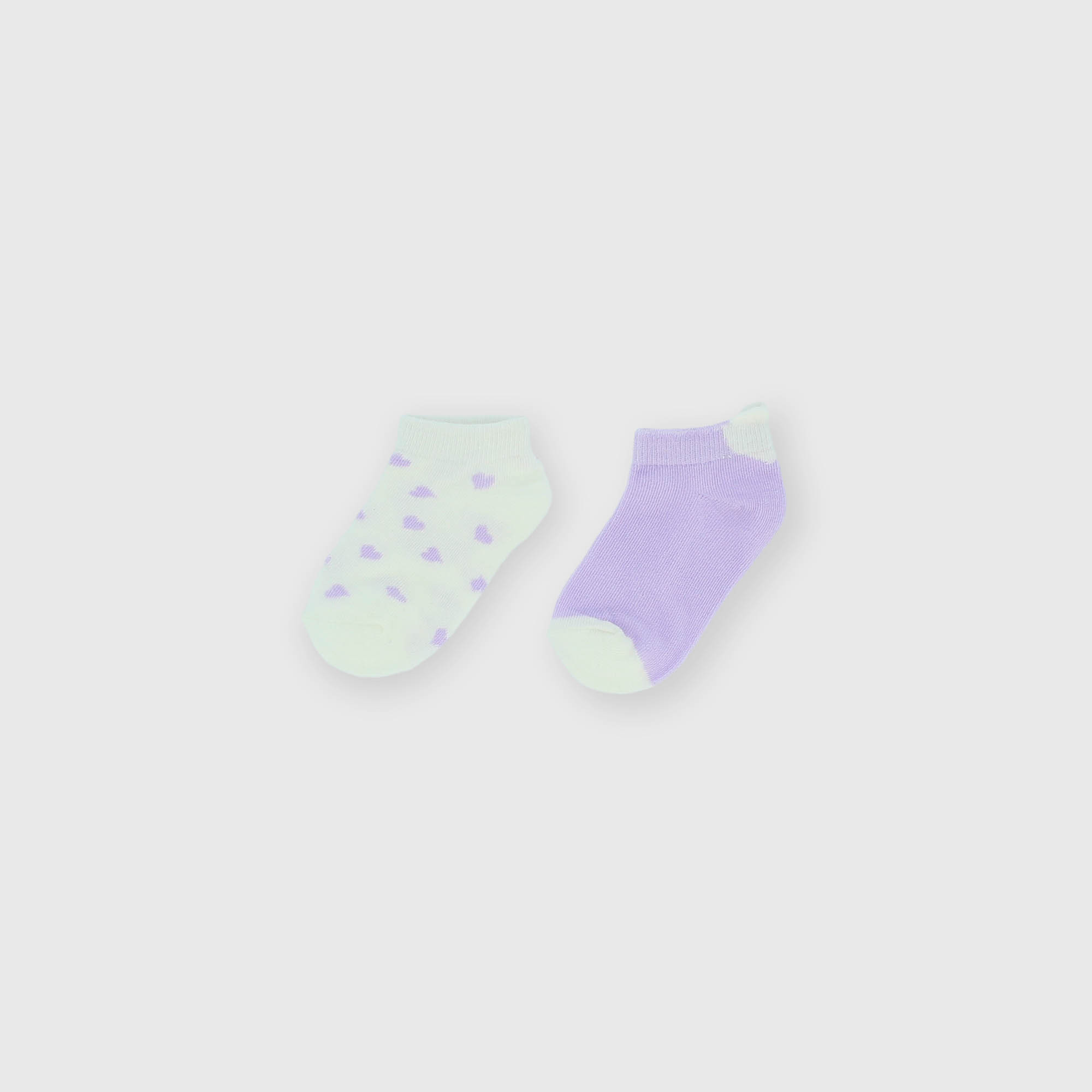 Pack de dos pares de calcetines para niña, morado
