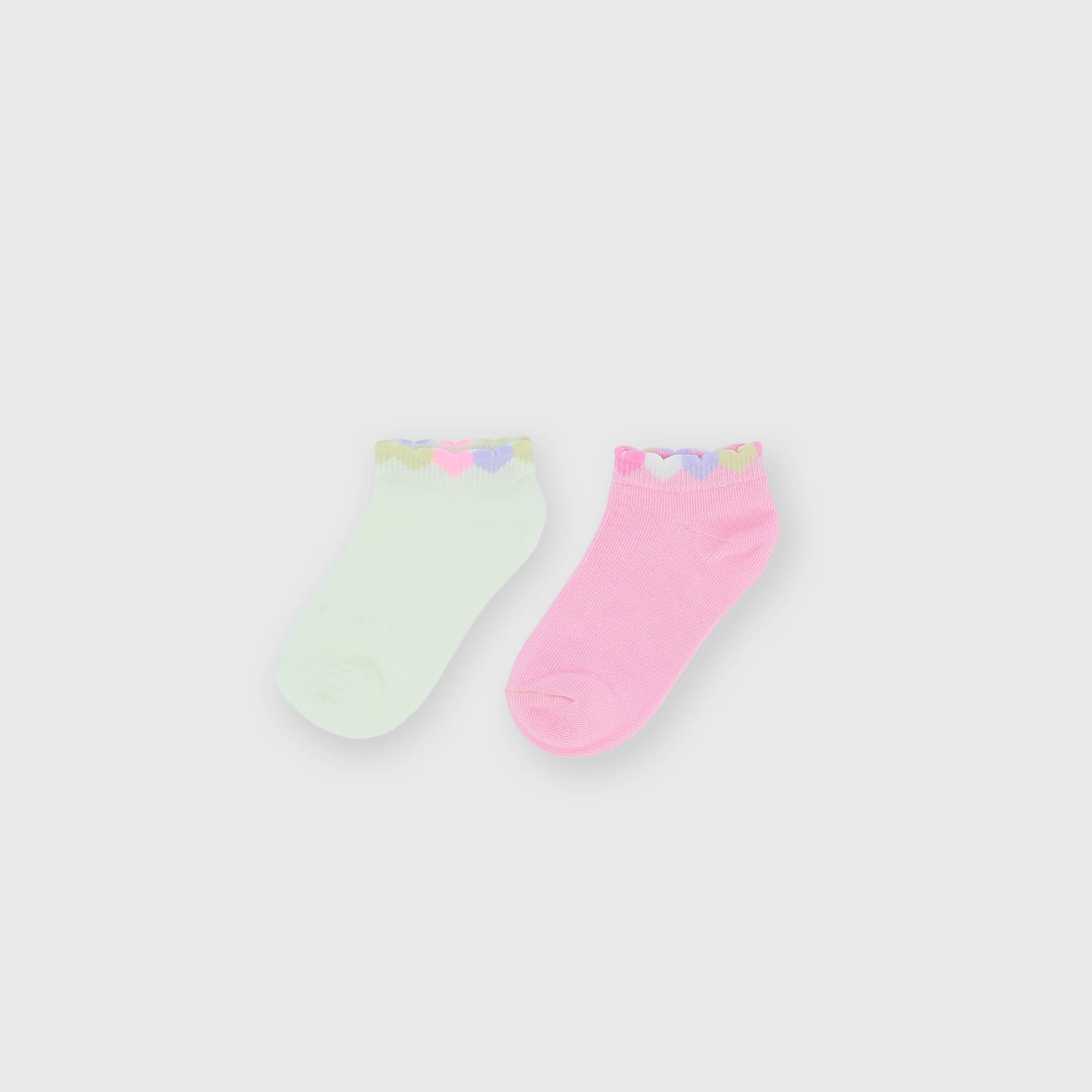 Pack of two pairs of girls' short socks, white
