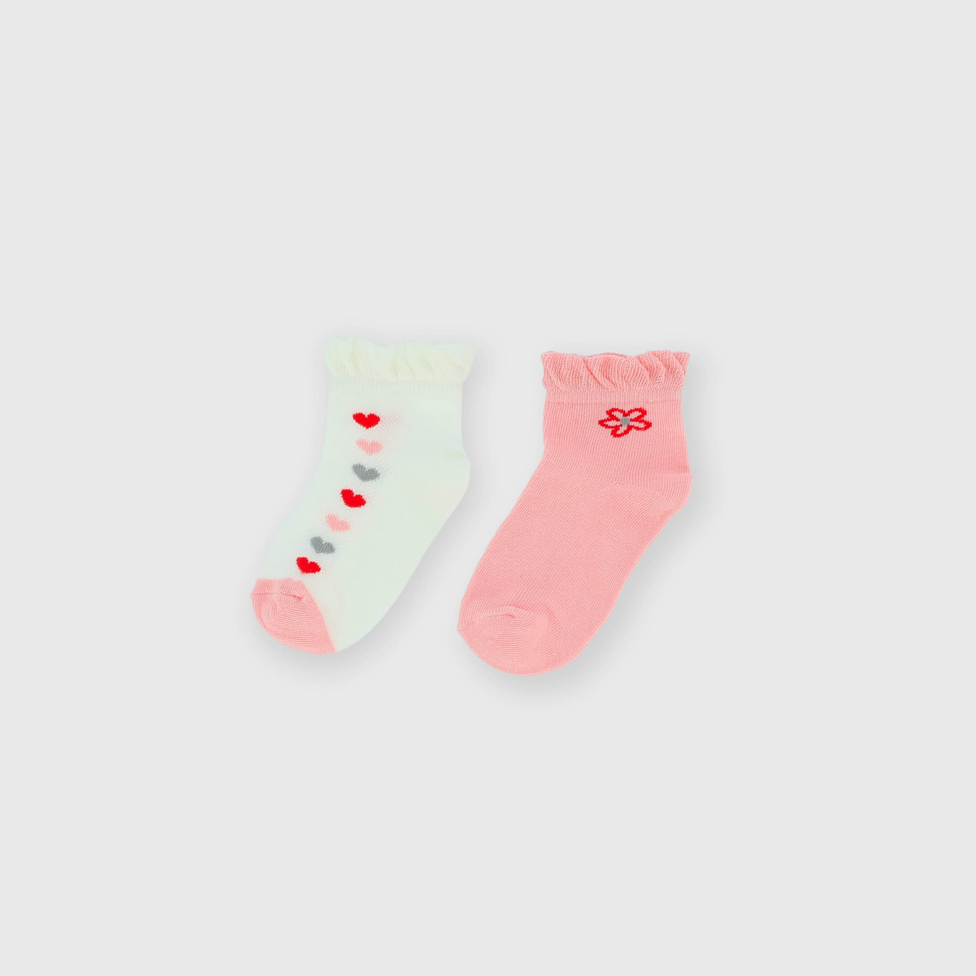 Pack of two pairs of girls' socks, white