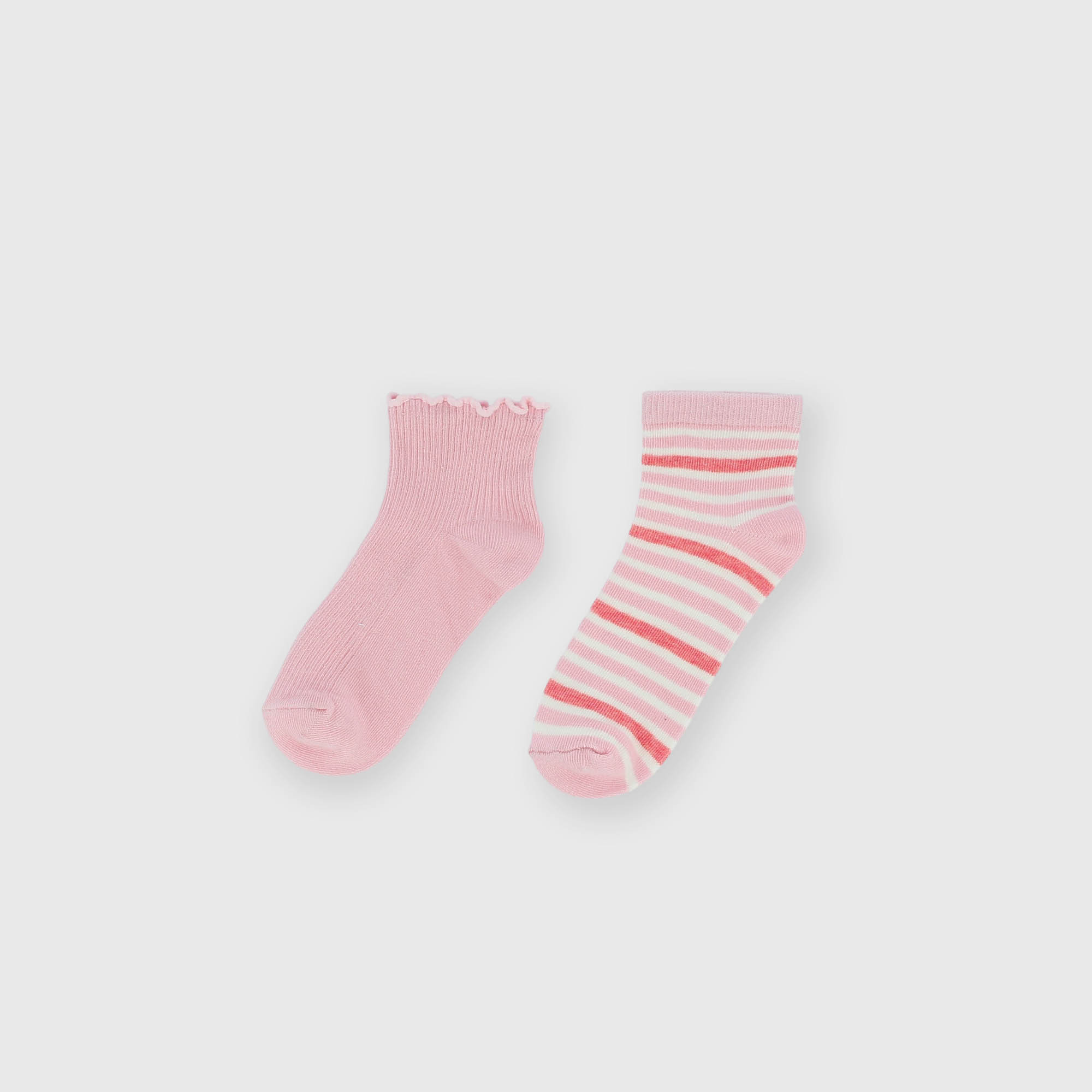 Pack of two pairs of girls' socks, pink