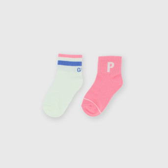 Pack de dos pares de calcetines de niña, rosa Pack de dos pares de calcetines de niña, rosa