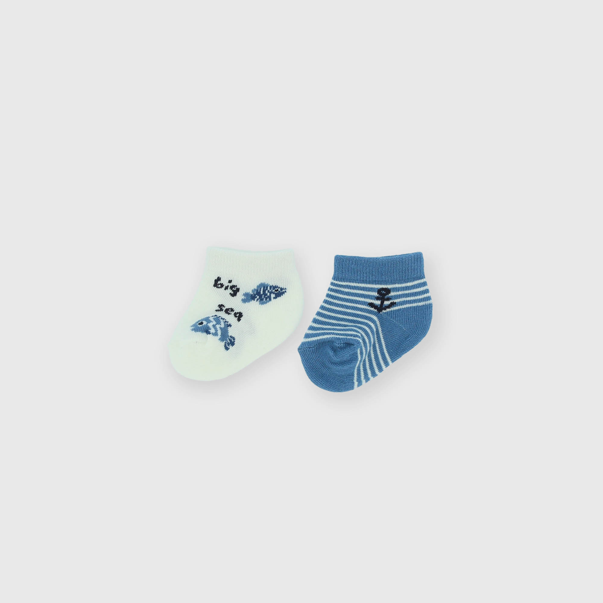 Pack of two pairs of baby boys' socks, blue