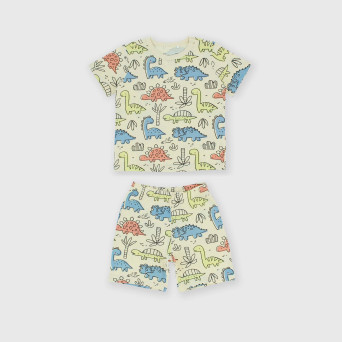 Pyjamas en jesey fille, beige Pyjamas en jesey fille, beige