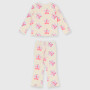 Girl's ribbed pyjamas, pink Girl's ribbed pyjamas, pink