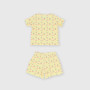 Girl's ribbed pyjamas, yellow Girl's ribbed pyjamas, yellow