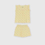 Girl's Jersey pyjamas, yellow Girl's Jersey pyjamas, yellow