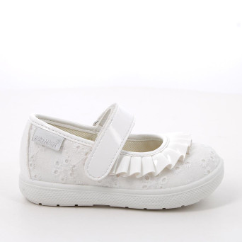Ballerine pour fille blanc avec velcro Ballerine pour fille blanc avec velcro