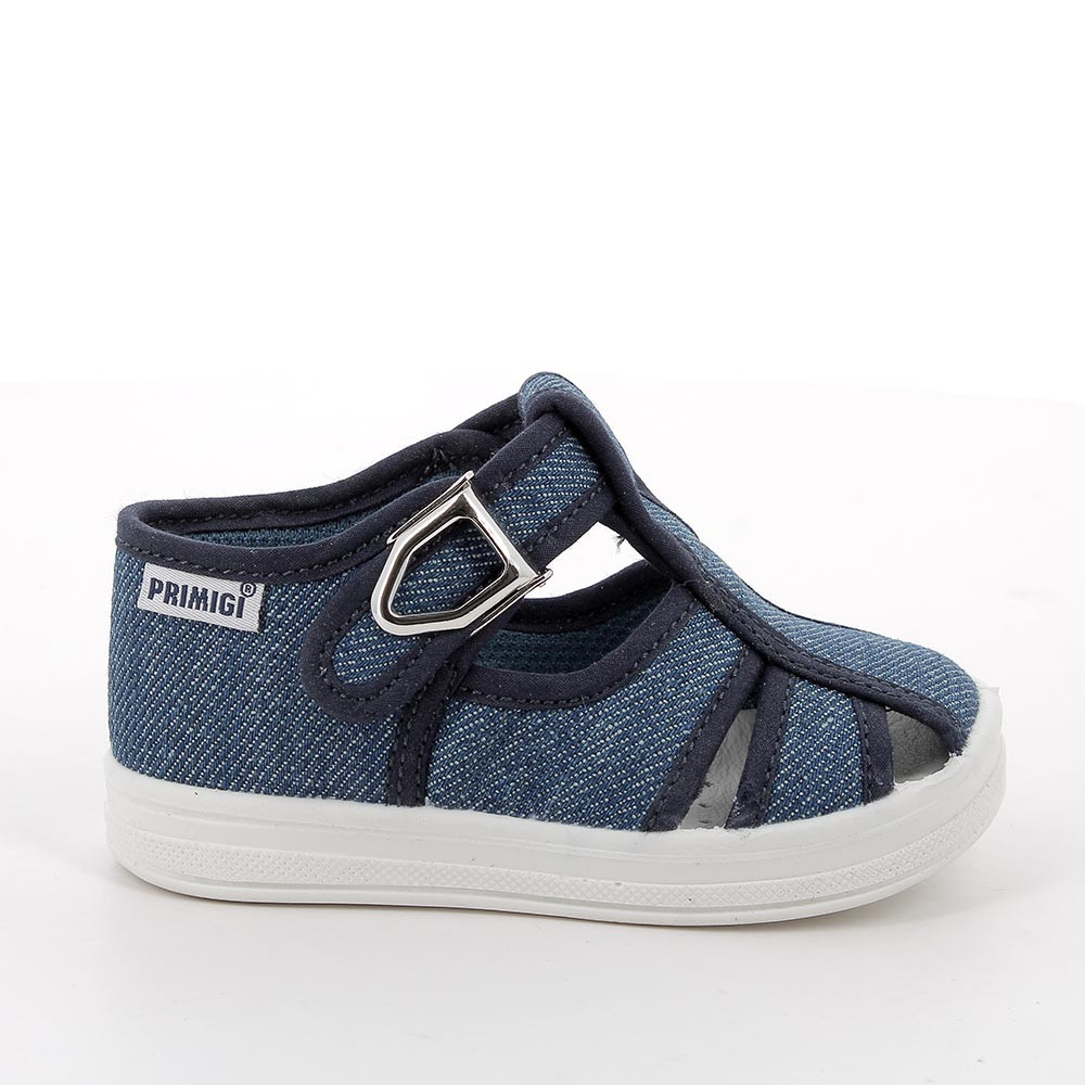 Sandalia para niño azul con hebilla