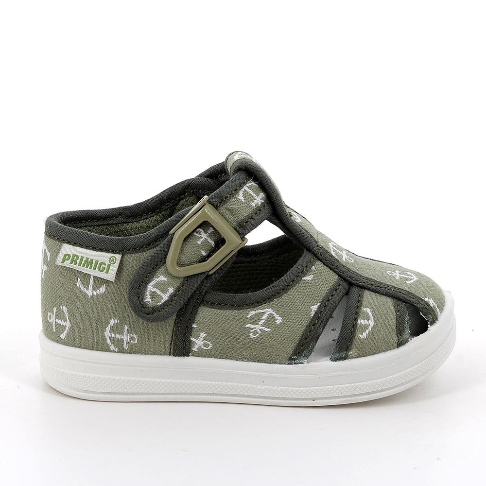 Sandalia para niño verde con hebilla