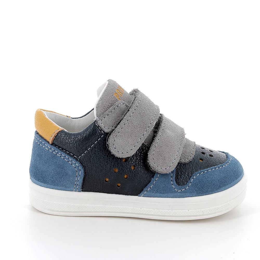 Primigi Sneakers da bambino blu e grigio con strap, Taglia 26