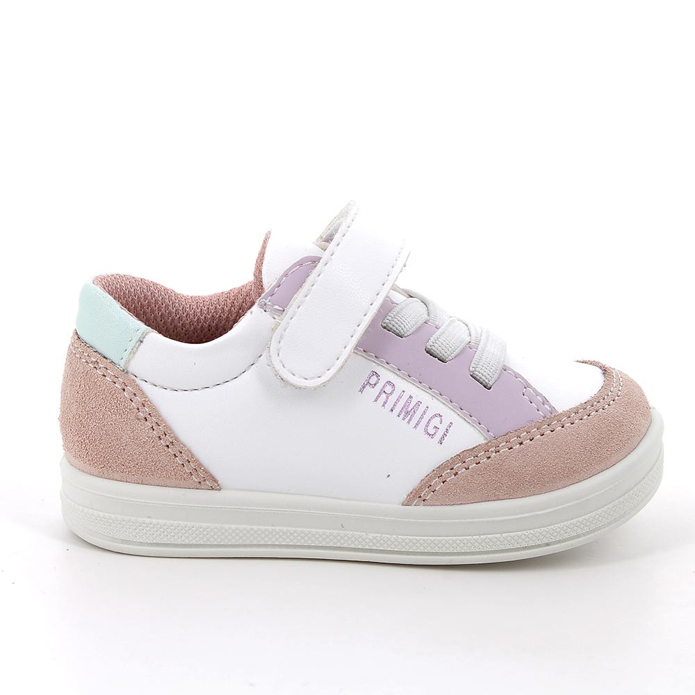 Sneaker pour fille rose et blanc avec velcro