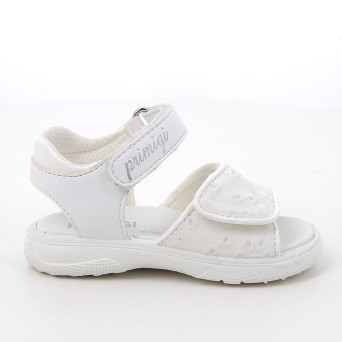 Sandalia para niña blanco con velcro Sandalia para niña blanco con velcro