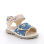 Sandale pour fille bleu clair et beige avec velcro Sandale pour fille bleu clair et beige avec velcro