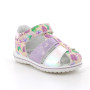 Sandale pour fille violet et beige avec velcro Sandale pour fille violet et beige avec velcro