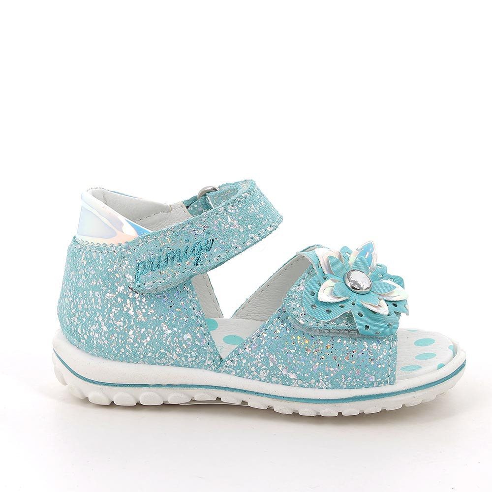 Sandals for girls turquoise with velcro