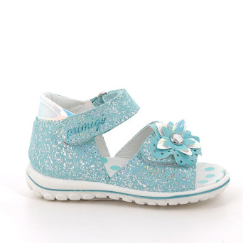 Sandale pour fille turquoise avec velcro Sandale pour fille turquoise avec velcro