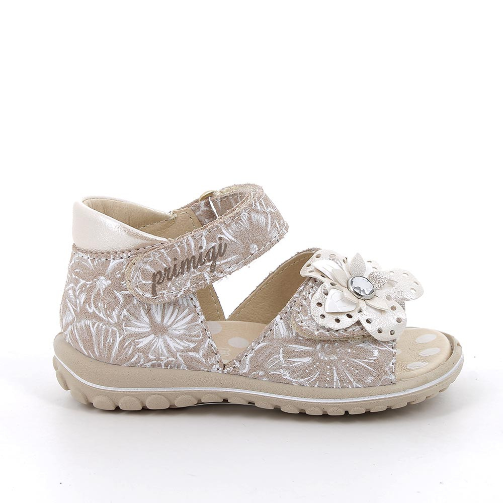 Sandals for girls beige with velcro