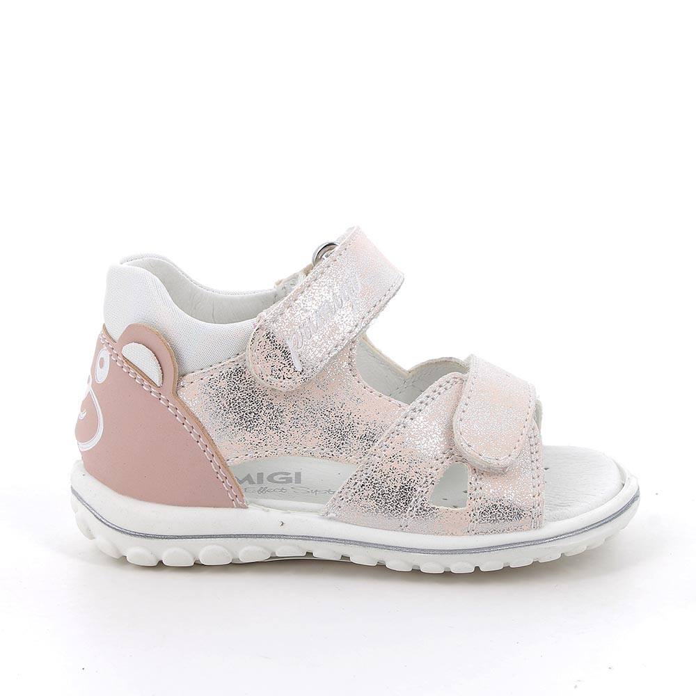 Sandale pour fille rose et beige avec velcro