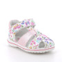 Sandalia para niña blanco y rosa con velcro Sandalia para niña blanco y rosa con velcro