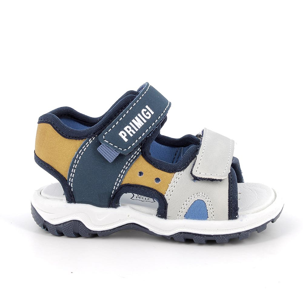 Sandals for boys blue and yellow with velcro