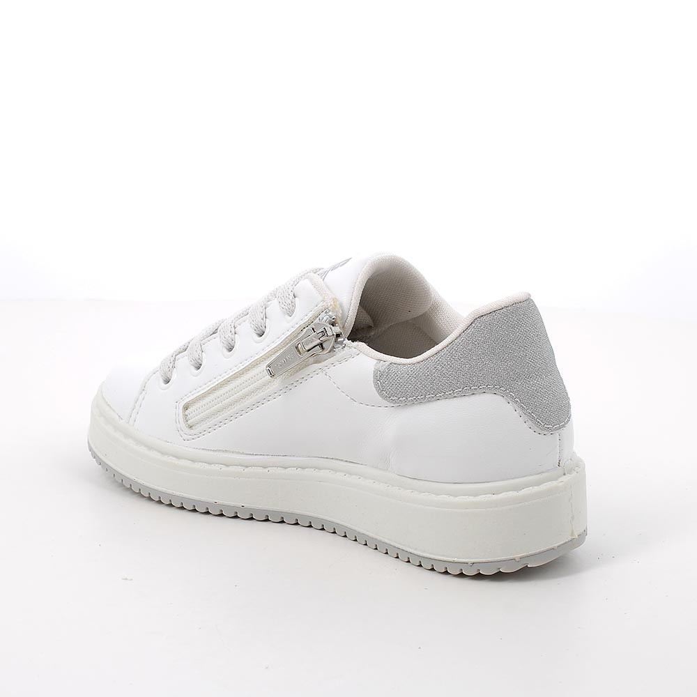 Sneakers da bambina bianco con zip