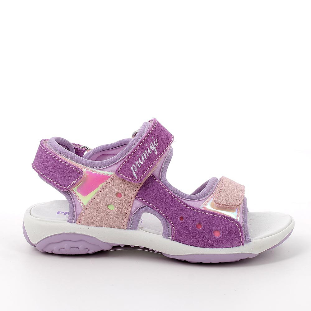 Sandali da bambina viola e rosa con strap
