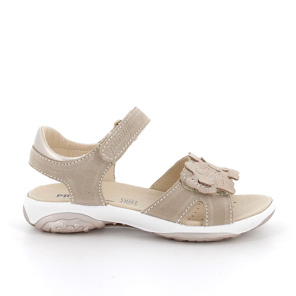 Sandalia para niña beige con velcro