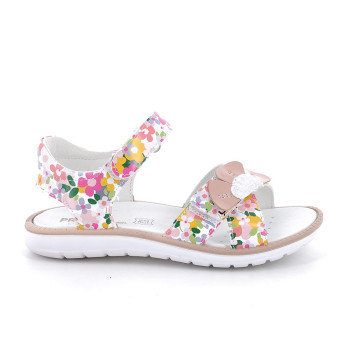 Sandals for girls beige and fuchsia with velcro Sandals for girls beige and fuchsia with velcro
