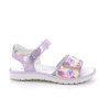 Sandalia para niña morado y beige con velcro Sandalia para niña morado y beige con velcro