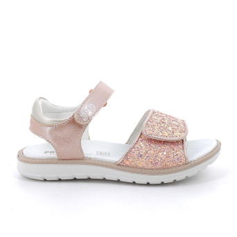 Sandalia para niña rosa y beige con velcro Sandalia para niña rosa y beige con velcro