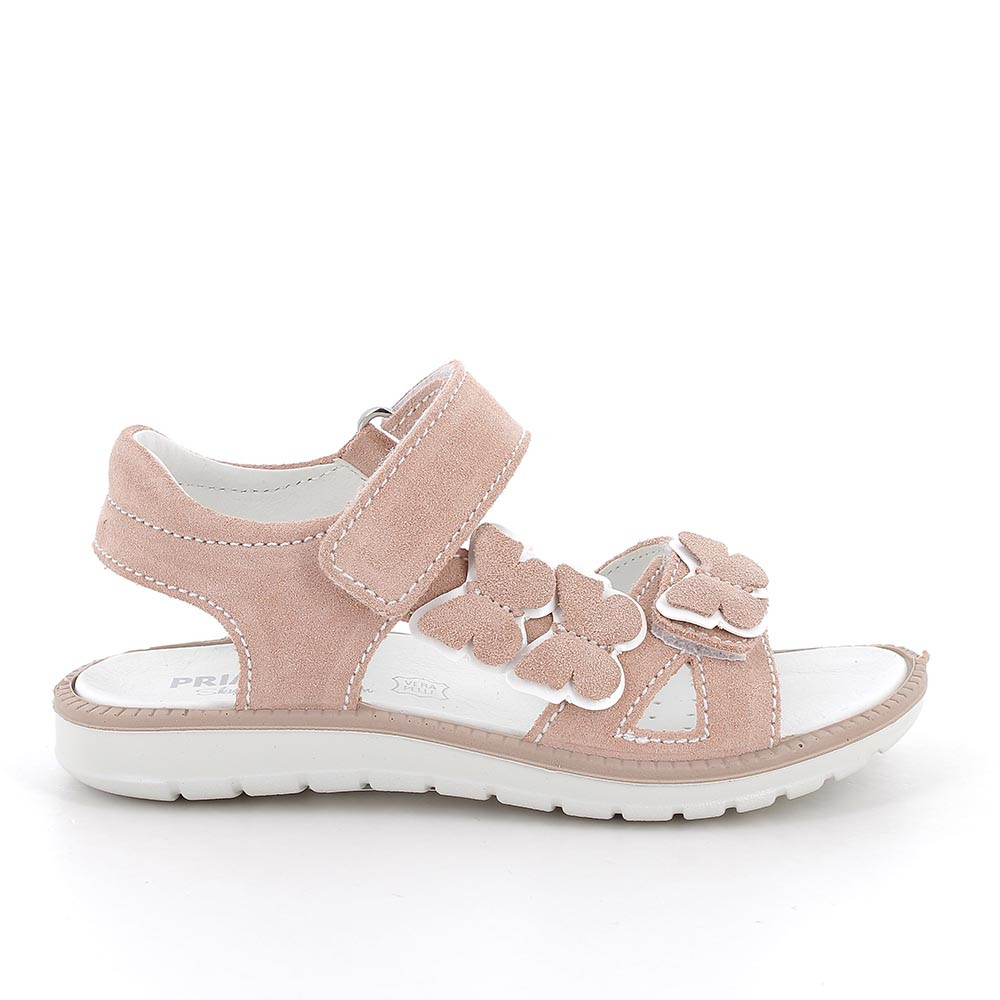 Sandali da bambina rosa e beige con strap