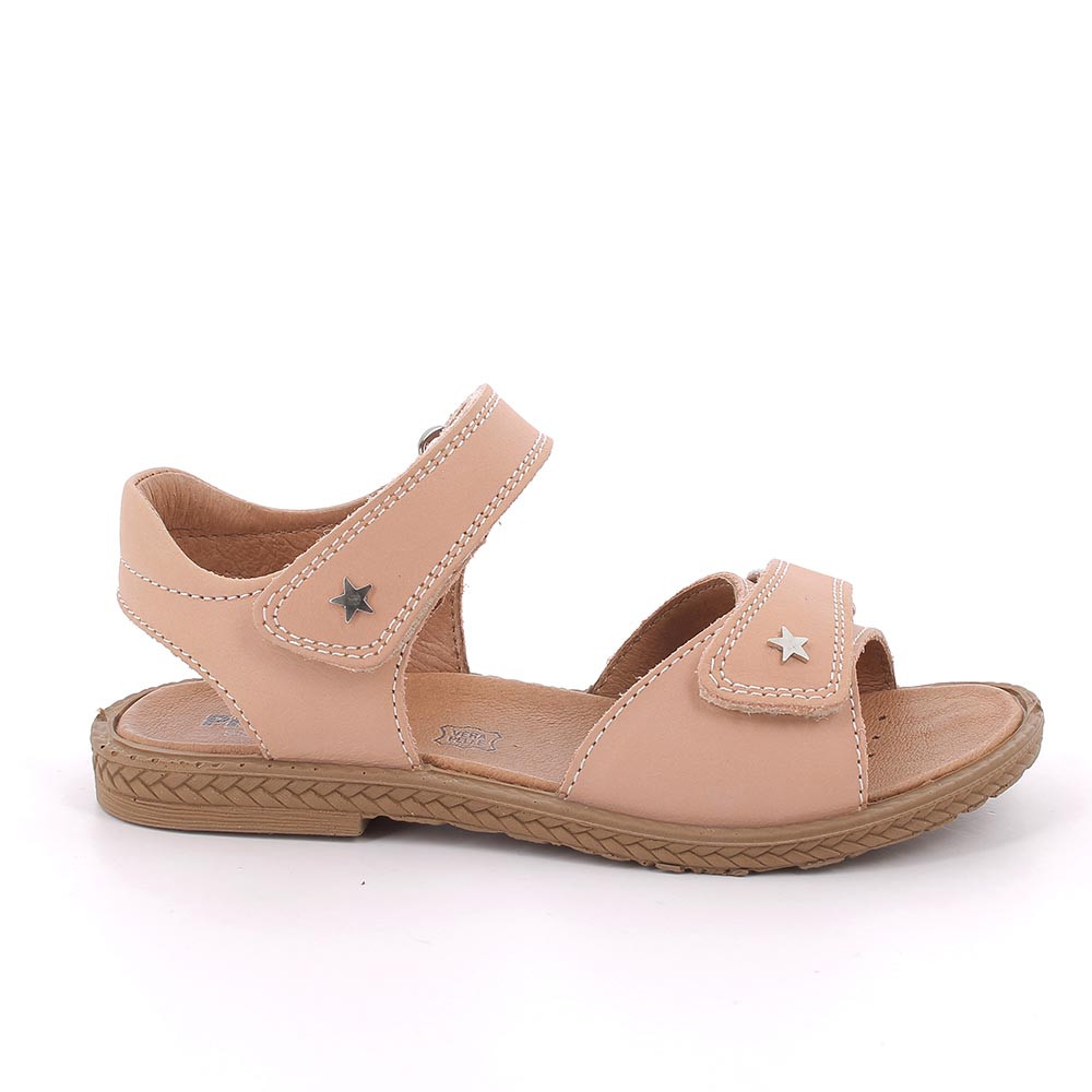 Sandale pour fille rose et beige avec velcro