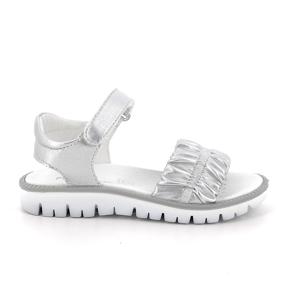 Sandalia para niña plata con velcro