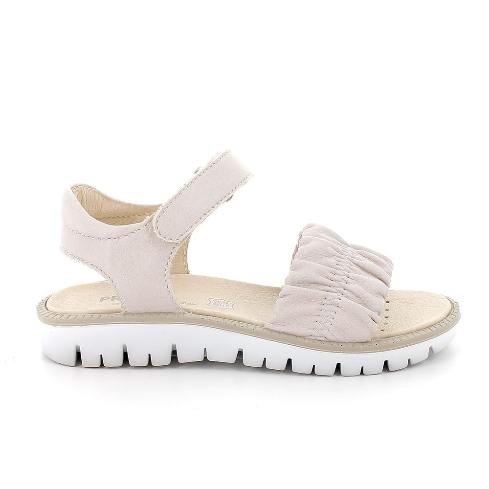 Sandalia para niña beige con velcro