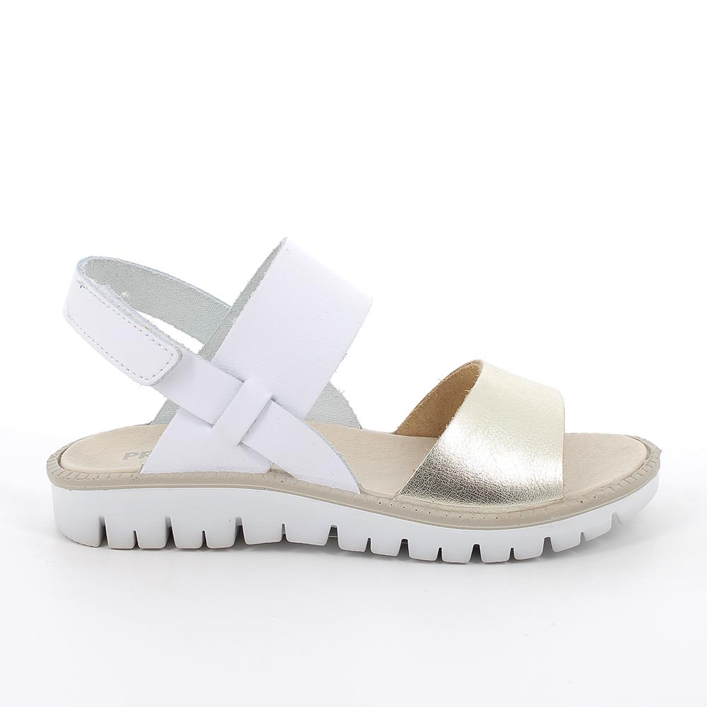 Sandale pour fille blanc et platinum avec velcro