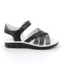 Sandali da bambina nero e grigio con strap Sandali da bambina nero e grigio con strap