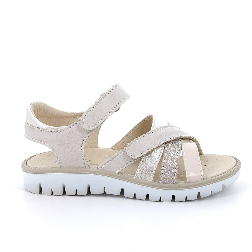 Sandals for girls beige with velcro