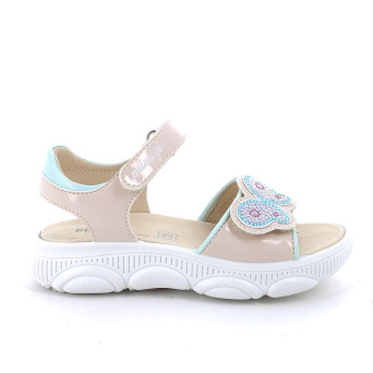 Sandalia para niña beige con velcro Sandalia para niña beige con velcro