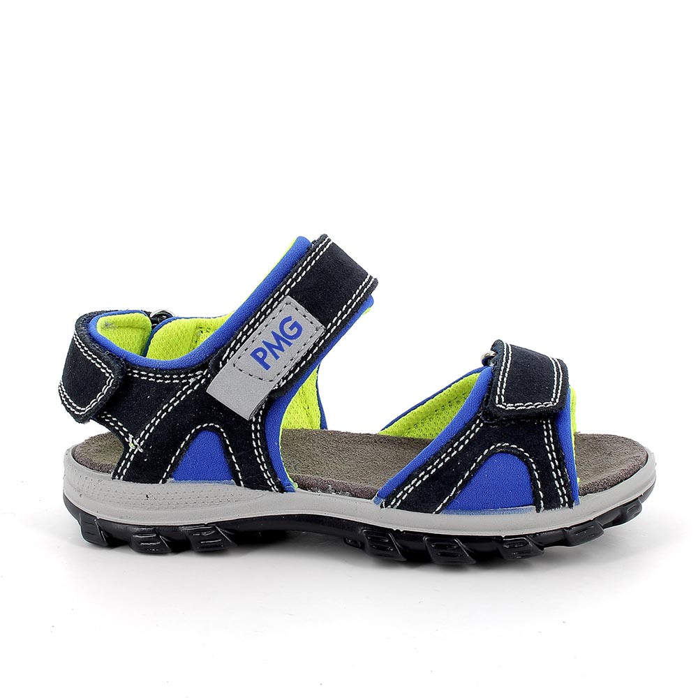 Sandale pour garçon bleu et bleu clair avec velcro