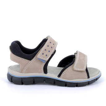 Sandale pour garçon beige et noir avec velcro Sandale pour garçon beige et noir avec velcro