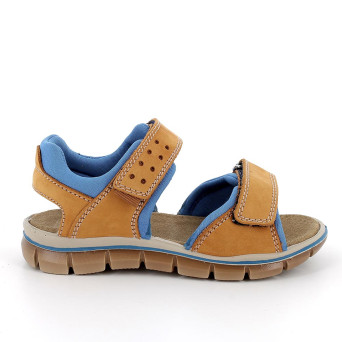 Sandale pour garçon jaune et bleu clair avec velcro Sandale pour garçon jaune et bleu clair avec velcro