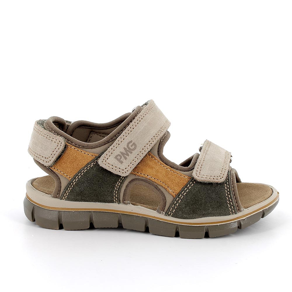 Sandals for boys beige and green with velcro