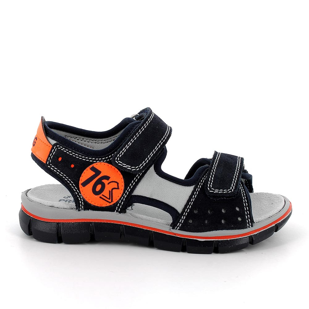 Sandale pour garçon bleu et gris avec velcro