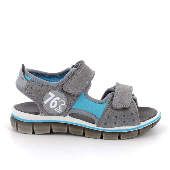 Sandale pour garçon gris et turquoise avec velcro Sandale pour garçon gris et turquoise avec velcro