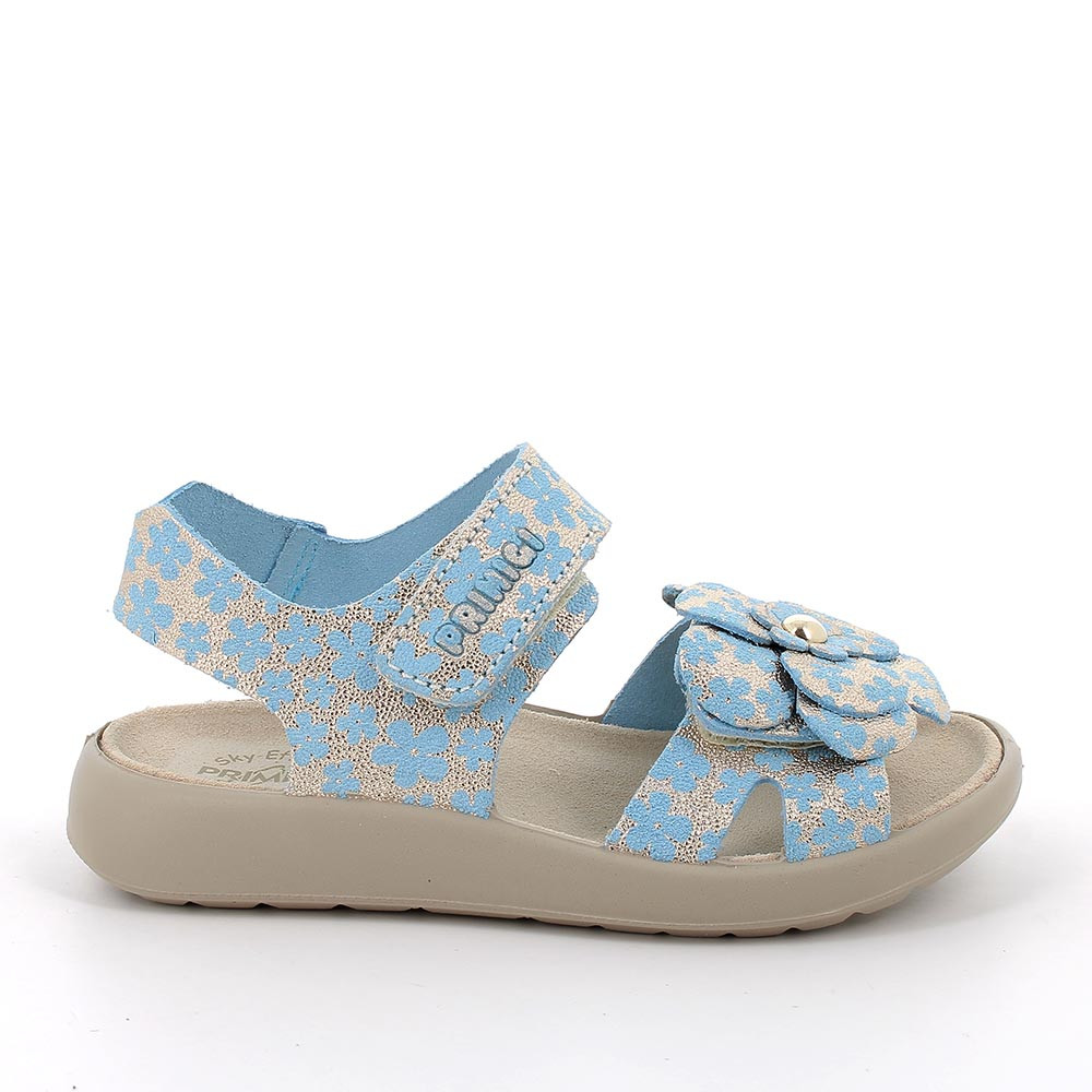 Кожаные сандалии для девочек,голубой