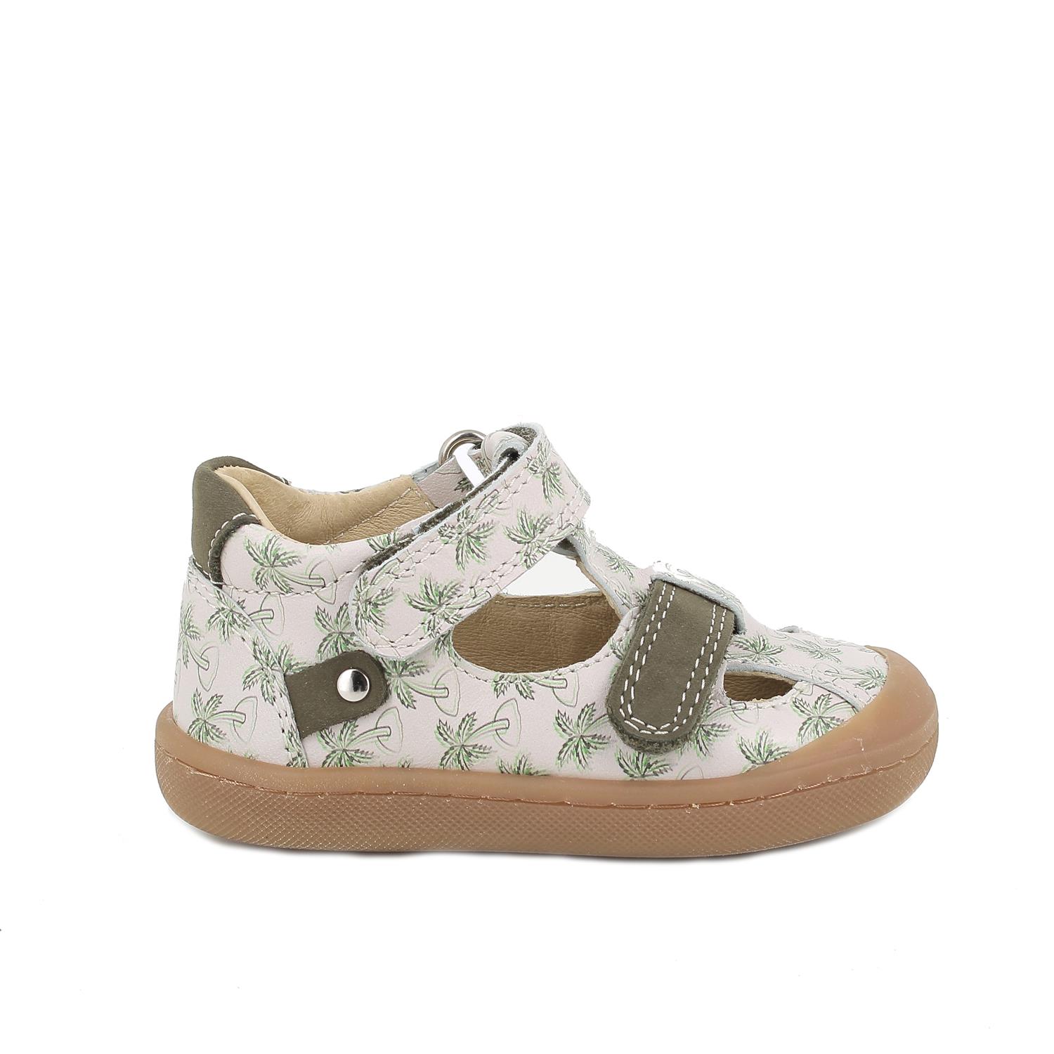 Кожаные сандалии для мальчиков, бежевый/камуфляж