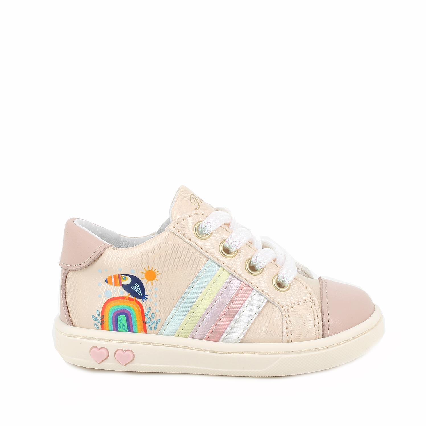Sneaker pour fille beige avec zip