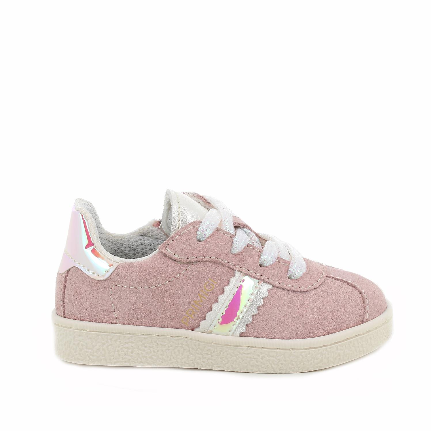Sneakers for girls pink with zip