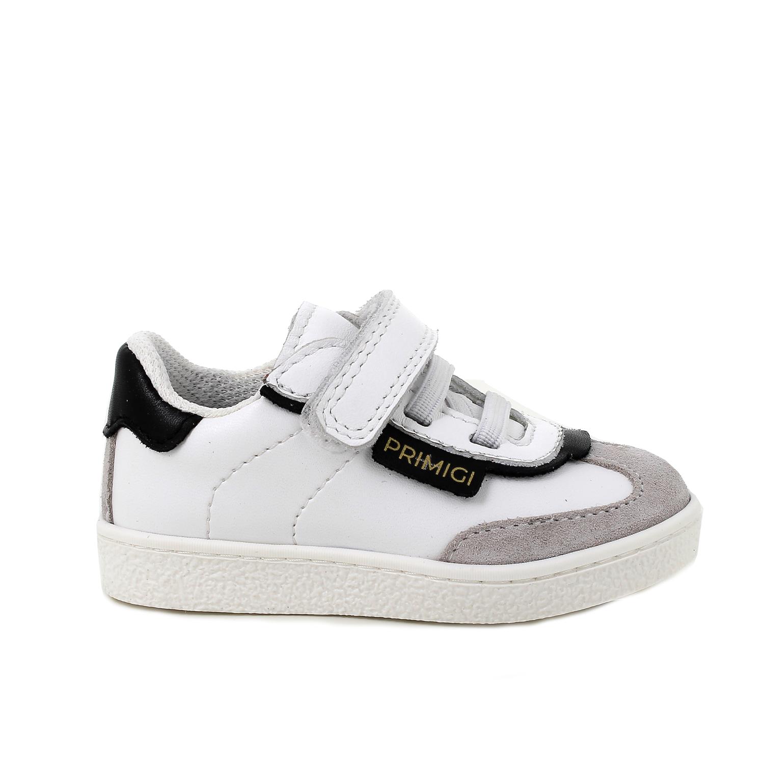 Sneaker pour garçon blanc et noir avec velcro